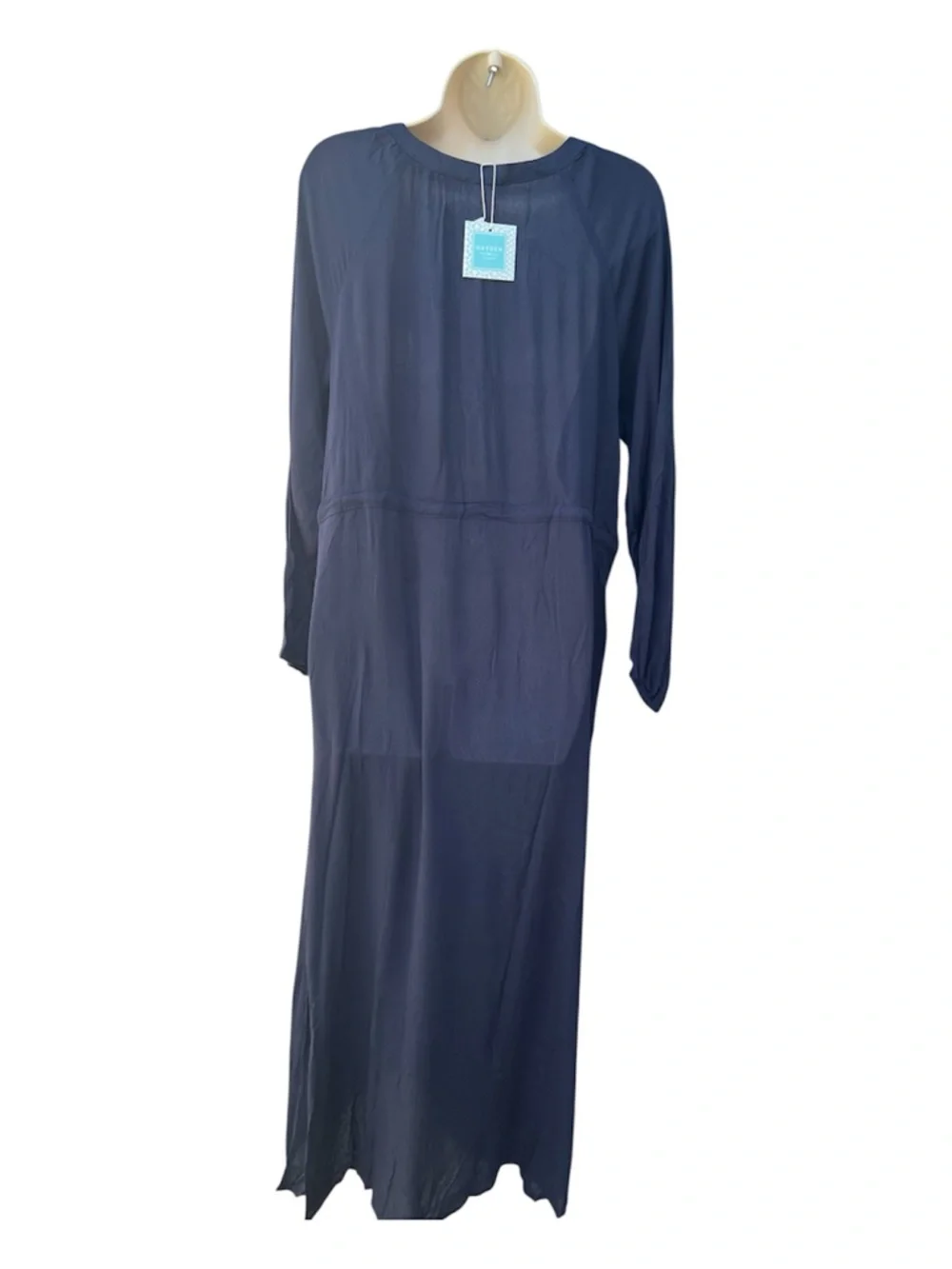 Hayden Los Angeles
Small Navy Embroidered Maxi
Dress Tie Waist Rayon Boho
NWT - Picture 2 of 8